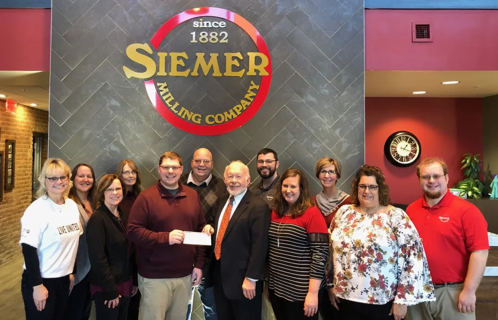 Siemer Milling Company Generously Donates to United Way